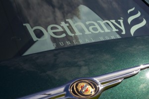 Bethany Funeral Home Hearse Signage