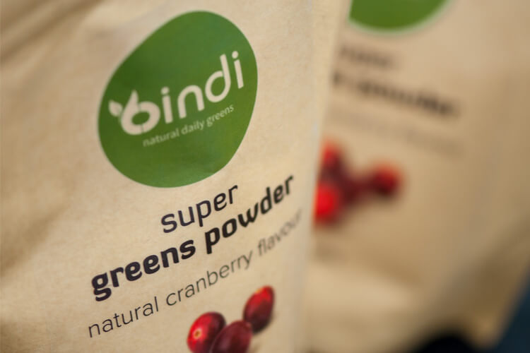 Bindi Super Greens Powder Packaging